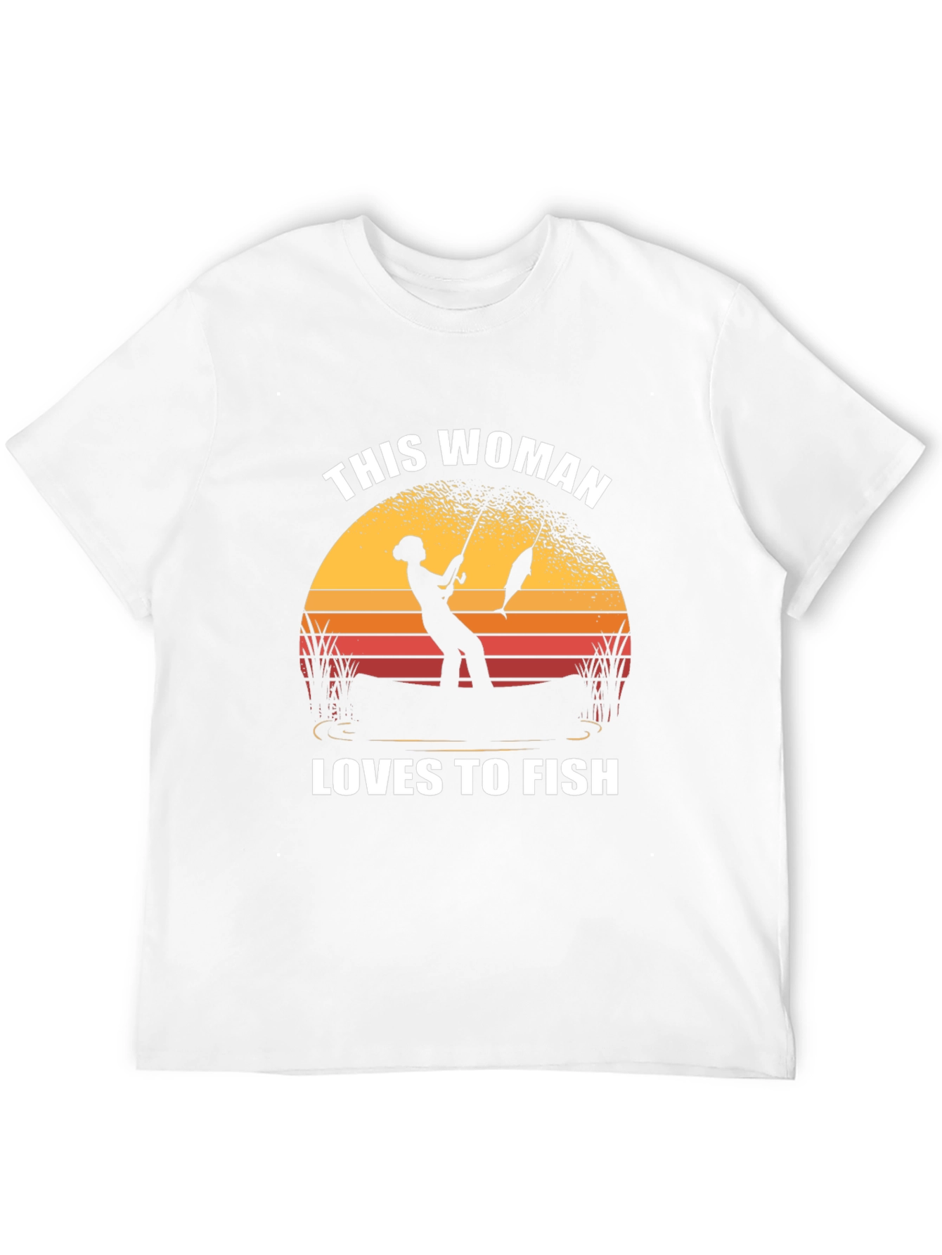 This Woman Loves To Fish Black T-Shirt