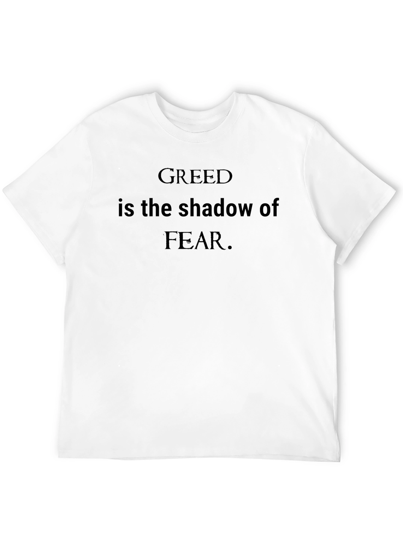 Greed Fear Shadow Black Graphic T-Shirt