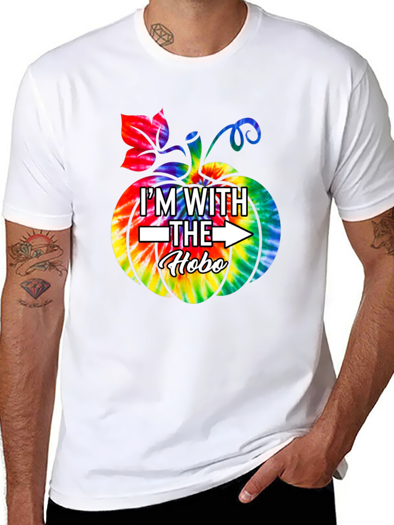 Im With the Hobo Tie Dye Pumpkin T-Shirt