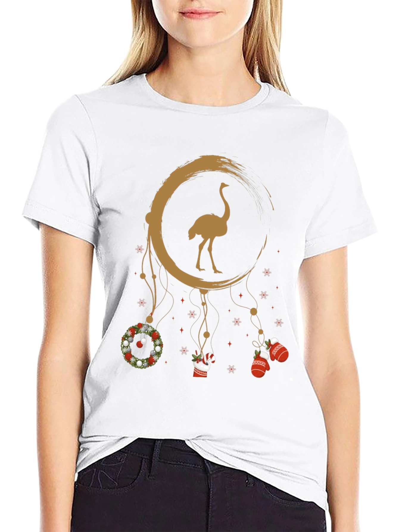 Ostrich Dreamcatcher Christmas Graphic Tee