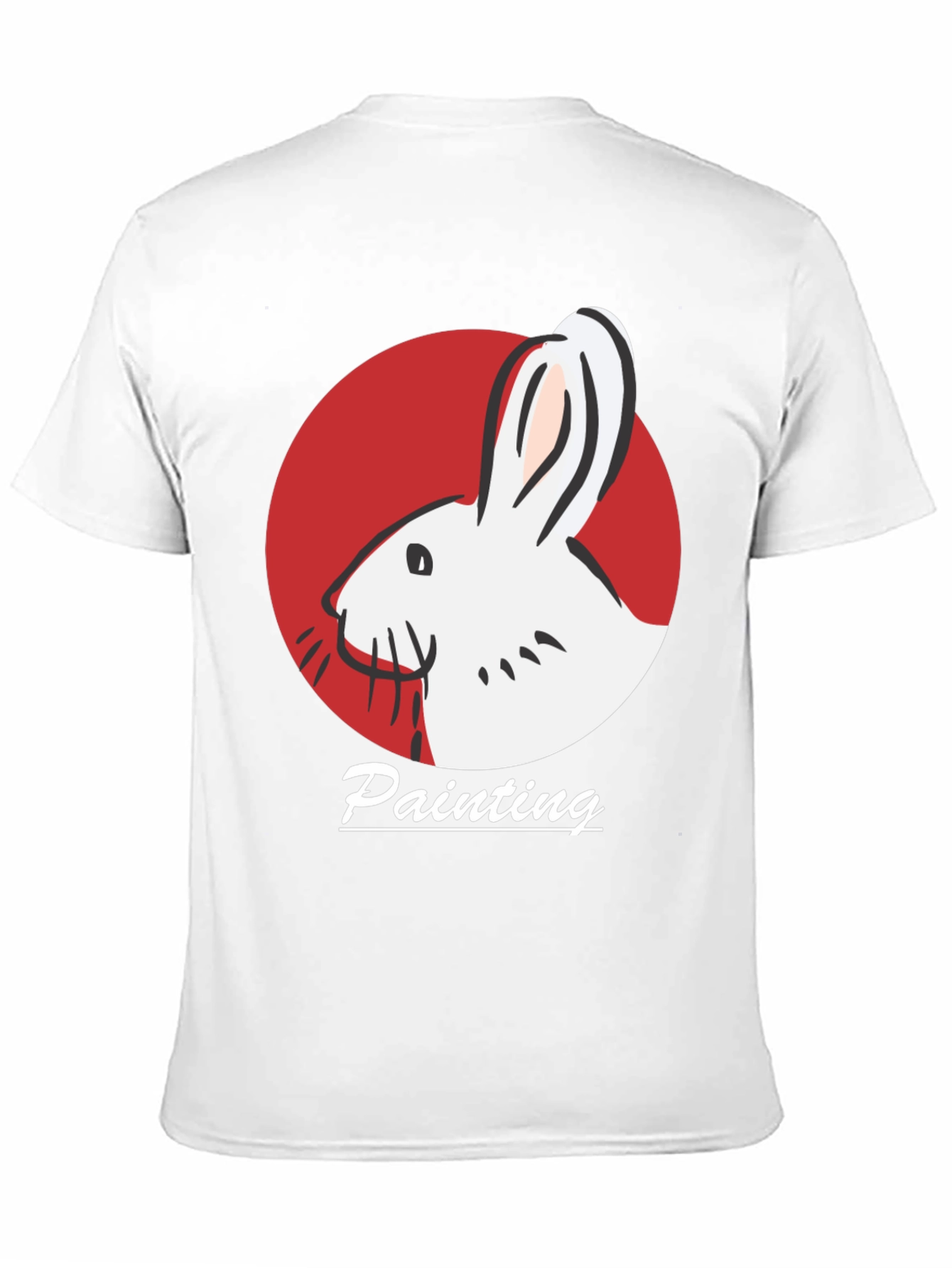 Rabbit Painting Black T-Shirt