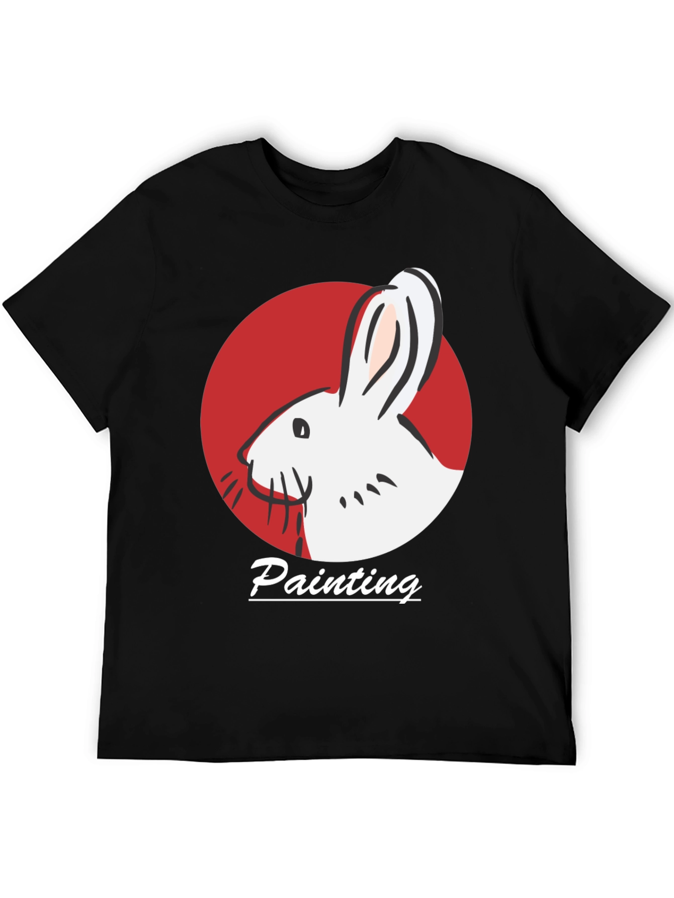 Rabbit Painting Black T-Shirt