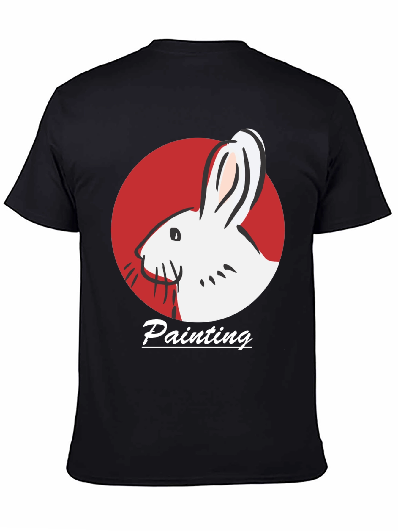 Rabbit Painting Black T-Shirt