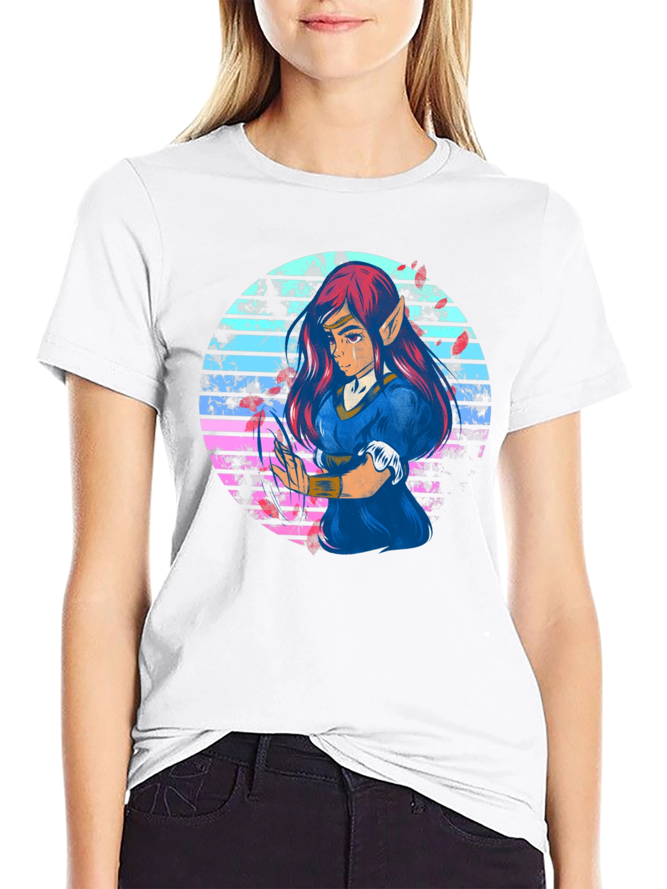Anime Elf Retro T-Shirt - Unisex Graphic Tee