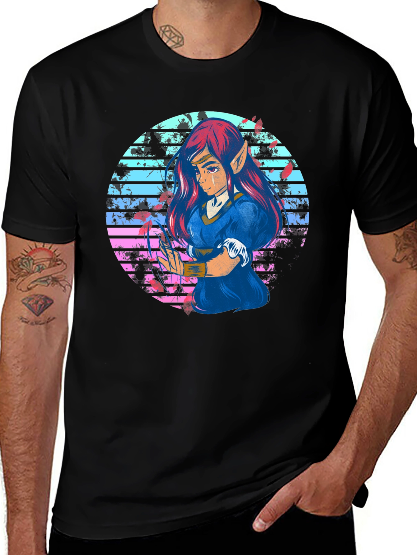 Anime Elf Retro T-Shirt - Unisex Graphic Tee