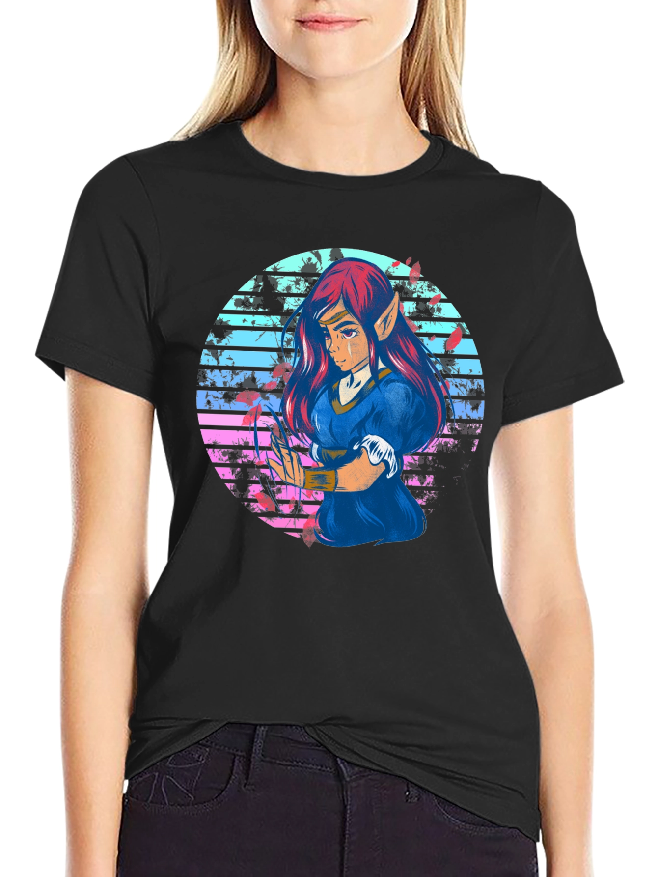 Anime Elf Retro T-Shirt - Unisex Graphic Tee