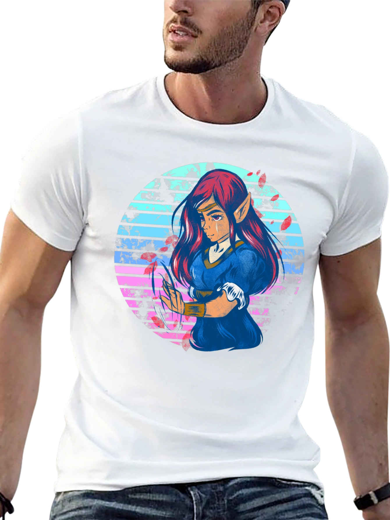 Anime Elf Retro T-Shirt - Unisex Graphic Tee