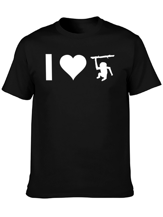 I Heart Monkeys Graphic Tee - Black Cotton T-Shirt