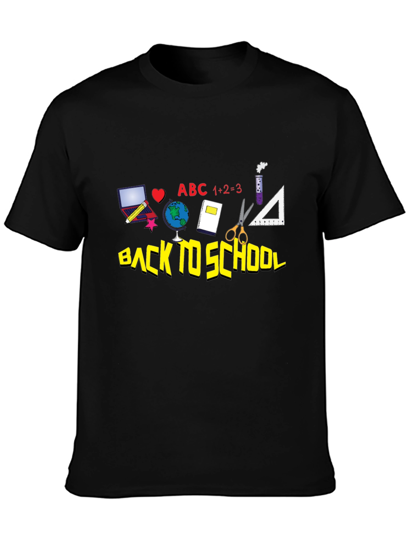 Back to School Graphic Tee - Black Cotton T-Shirt