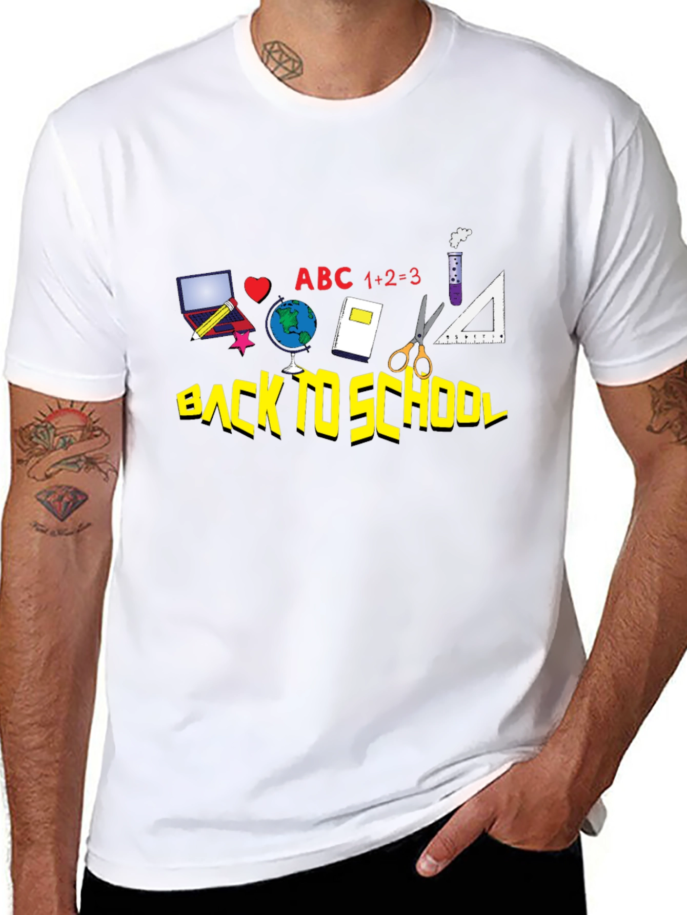 Back to School Graphic Tee - Black Cotton T-Shirt