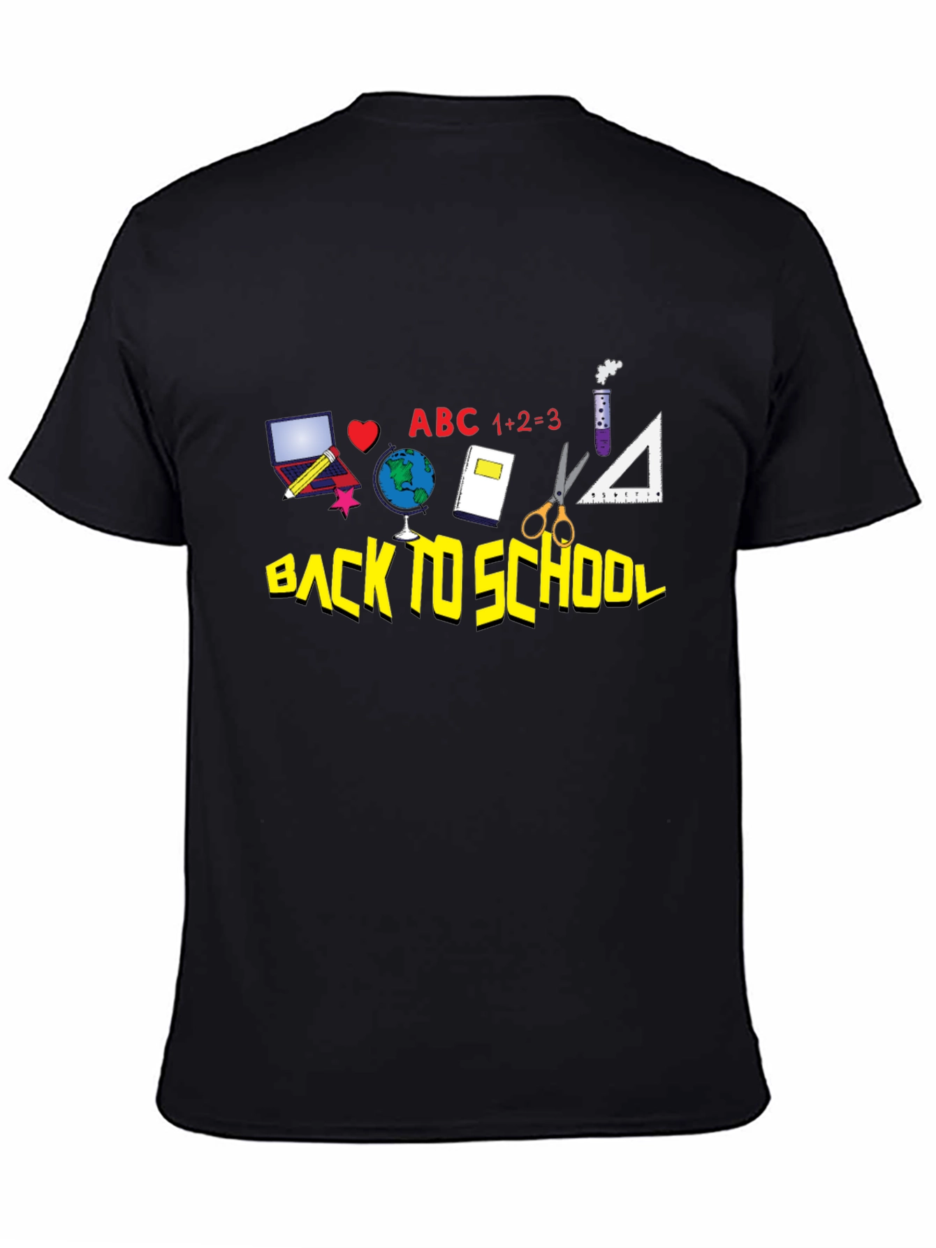 Back to School Graphic Tee - Black Cotton T-Shirt