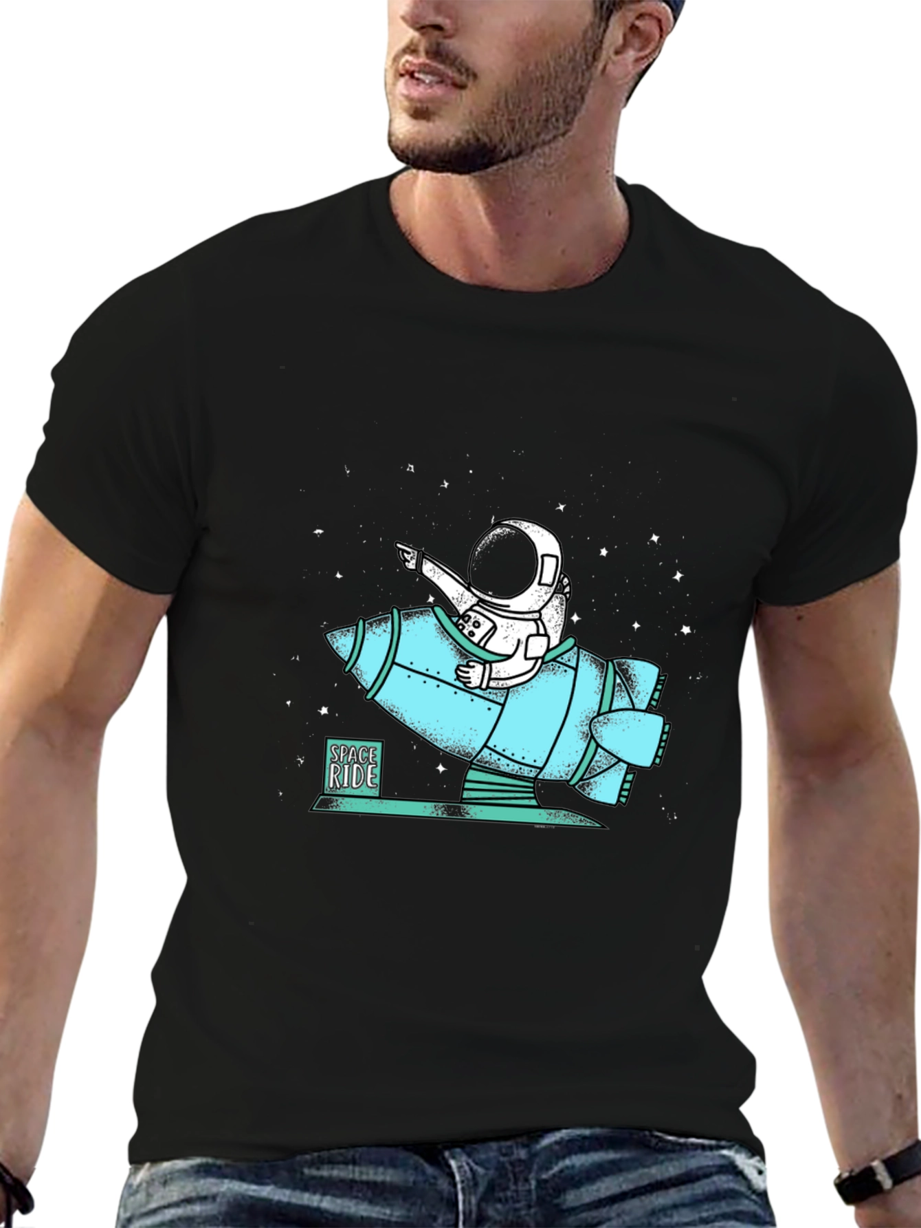 Space Ride Astronaut T-Shirt - Cool Graphic Tee