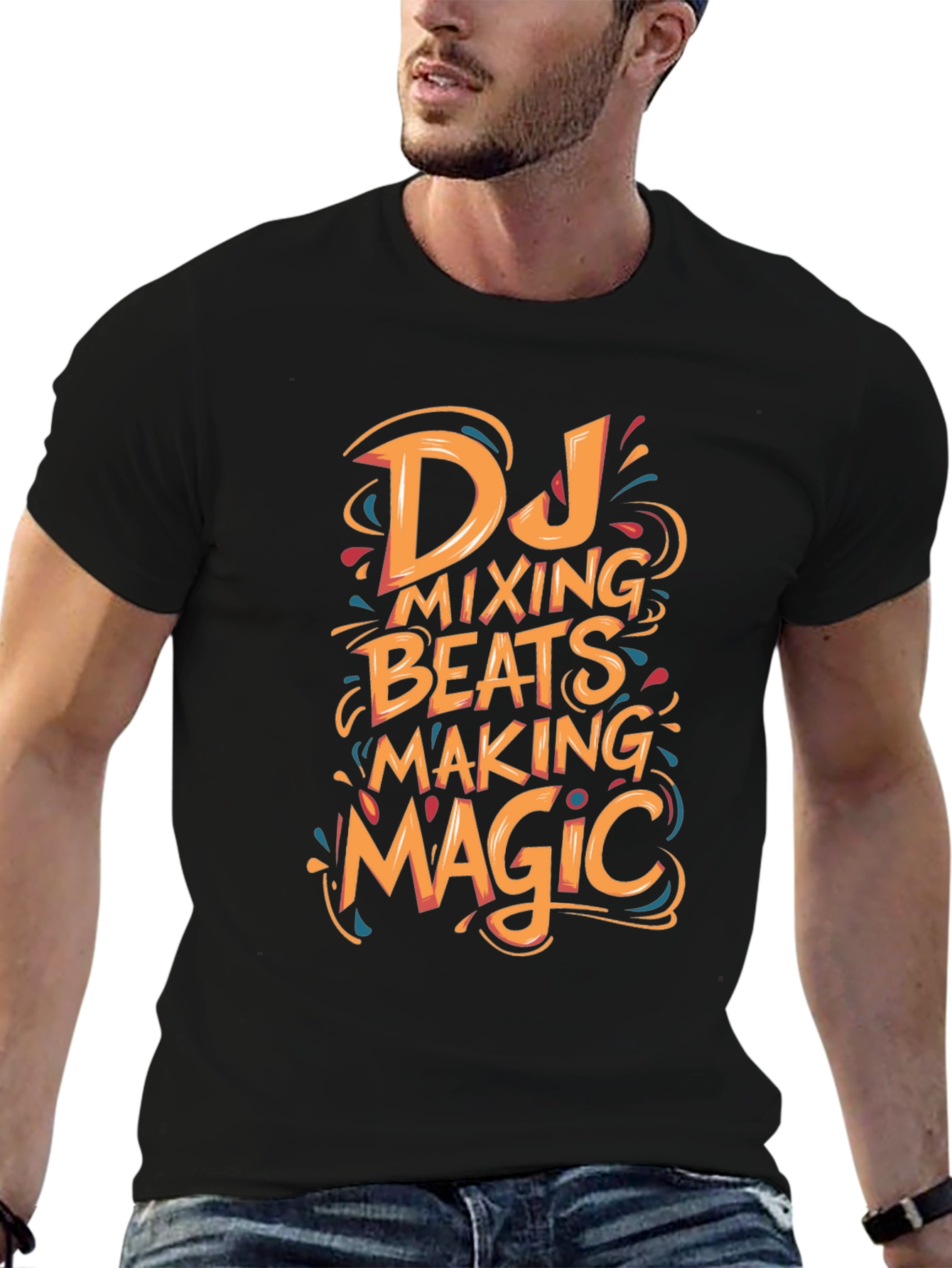 DJ Mixing Beats Making Magic Graphic T-Shirt