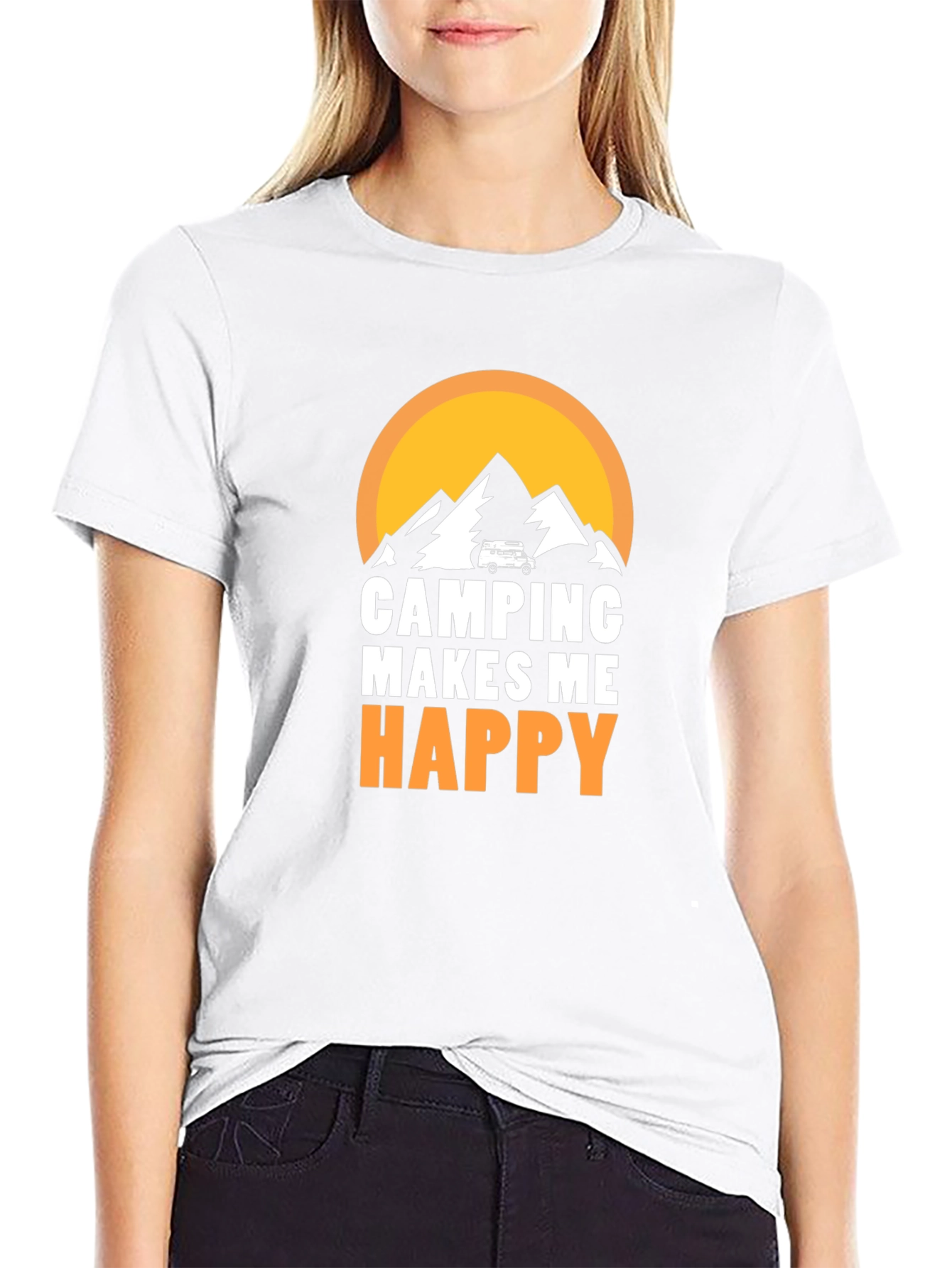Camping Makes Me Happy Graphic Tee
