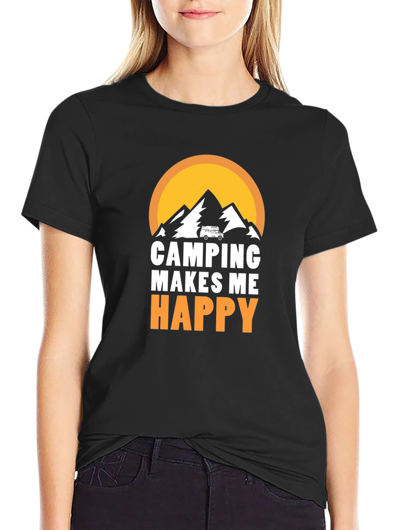 Camping Makes Me Happy Graphic Tee