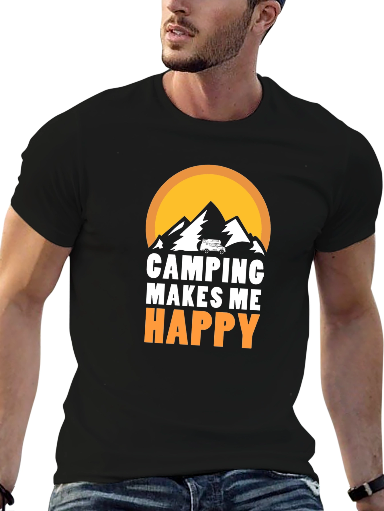 Camping Makes Me Happy Graphic Tee