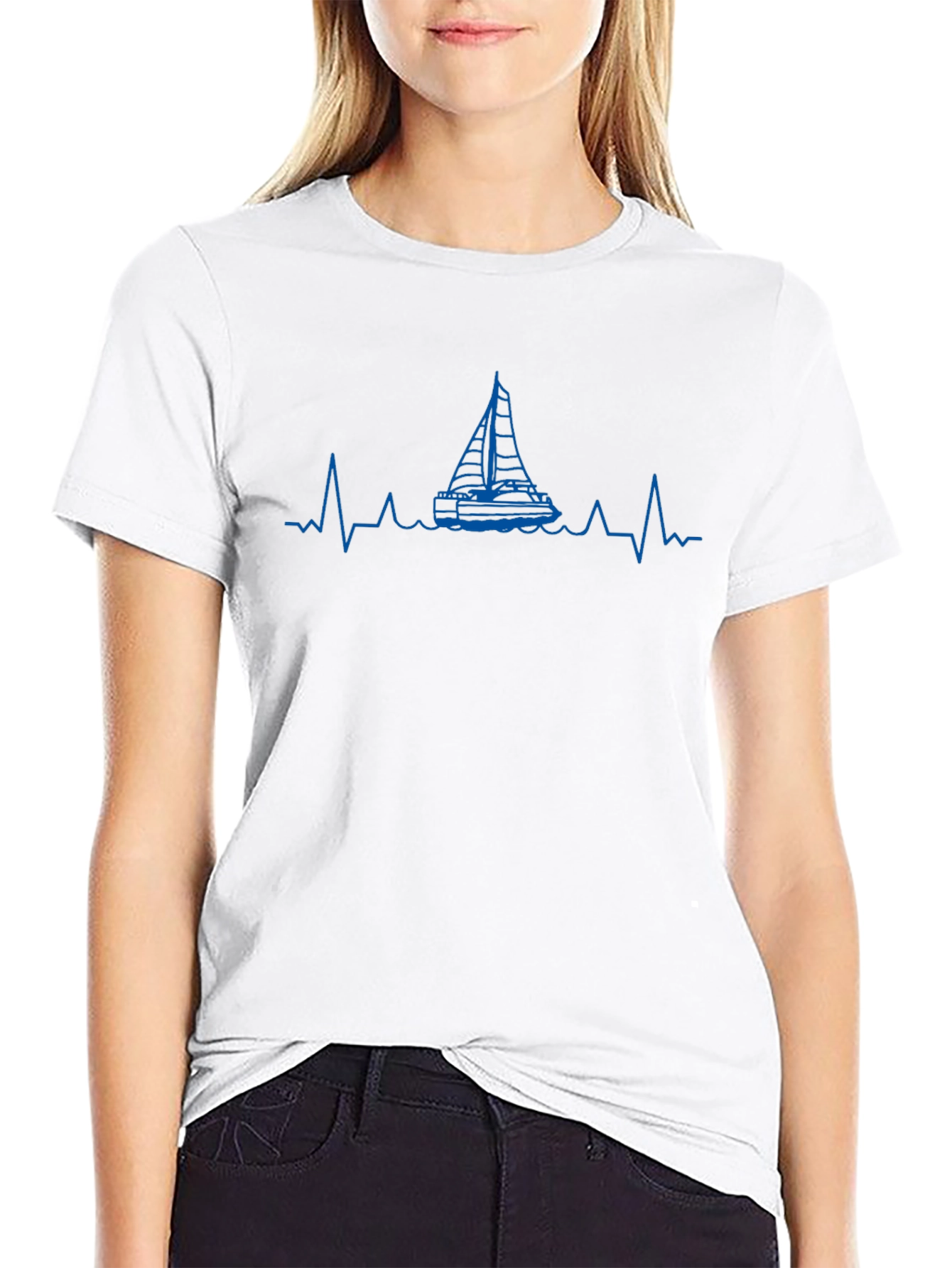 Sailboat Heartbeat Graphic T-Shirt