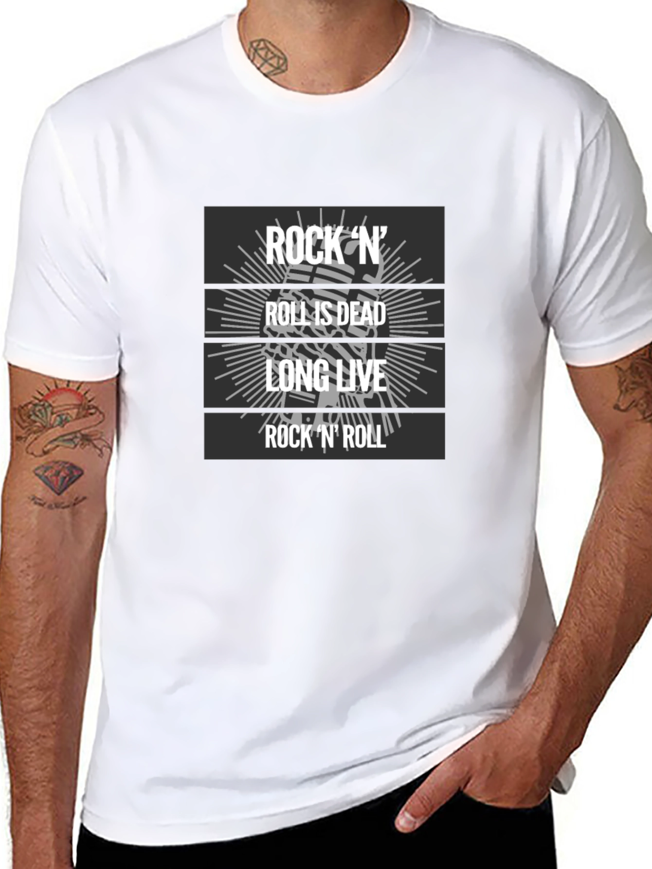 Rock N Roll Graphic T-Shirt - Long Live Rock!