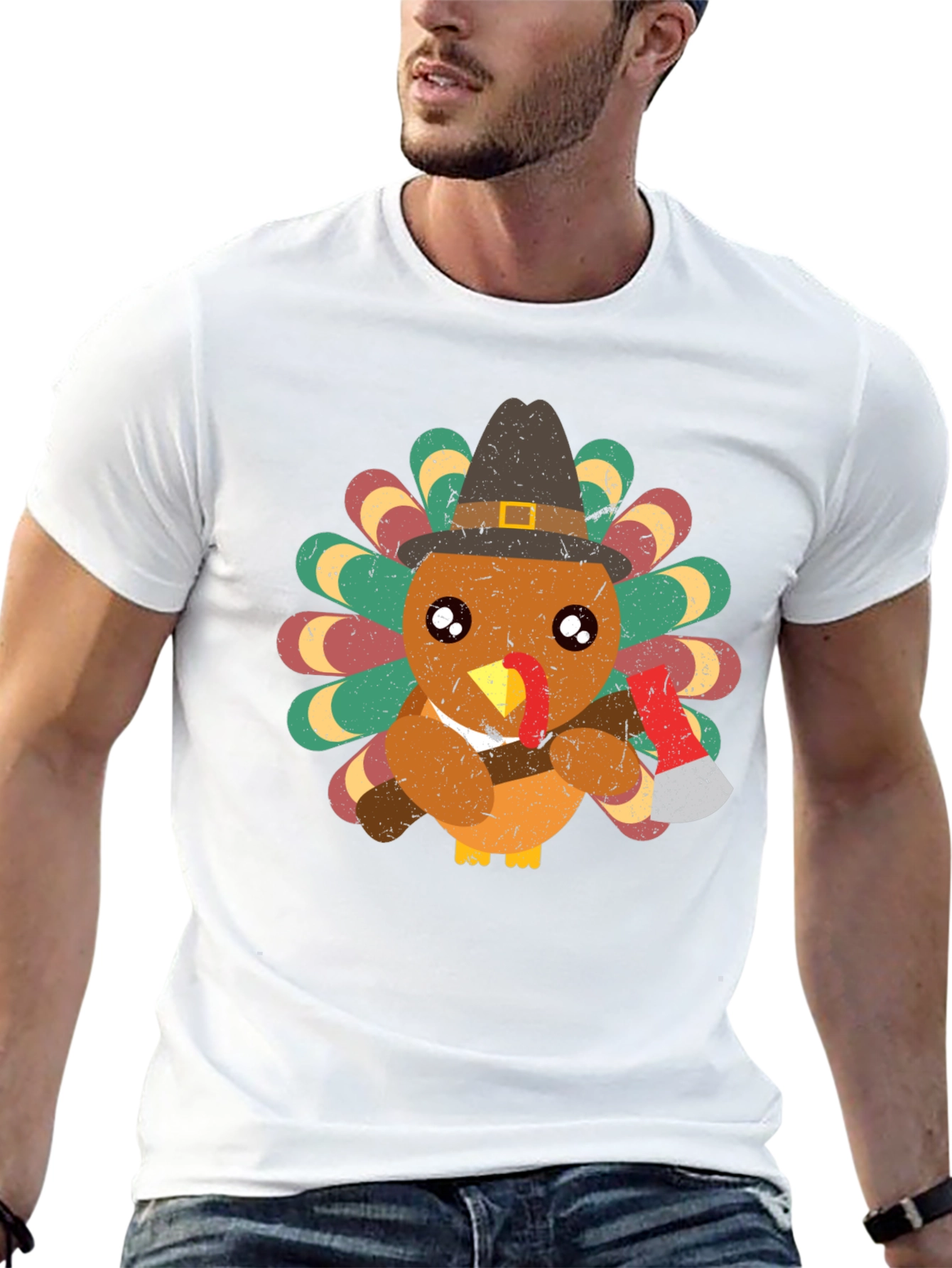 Turkey Axe T-Shirt Thanksgiving Holiday Funny Shirt