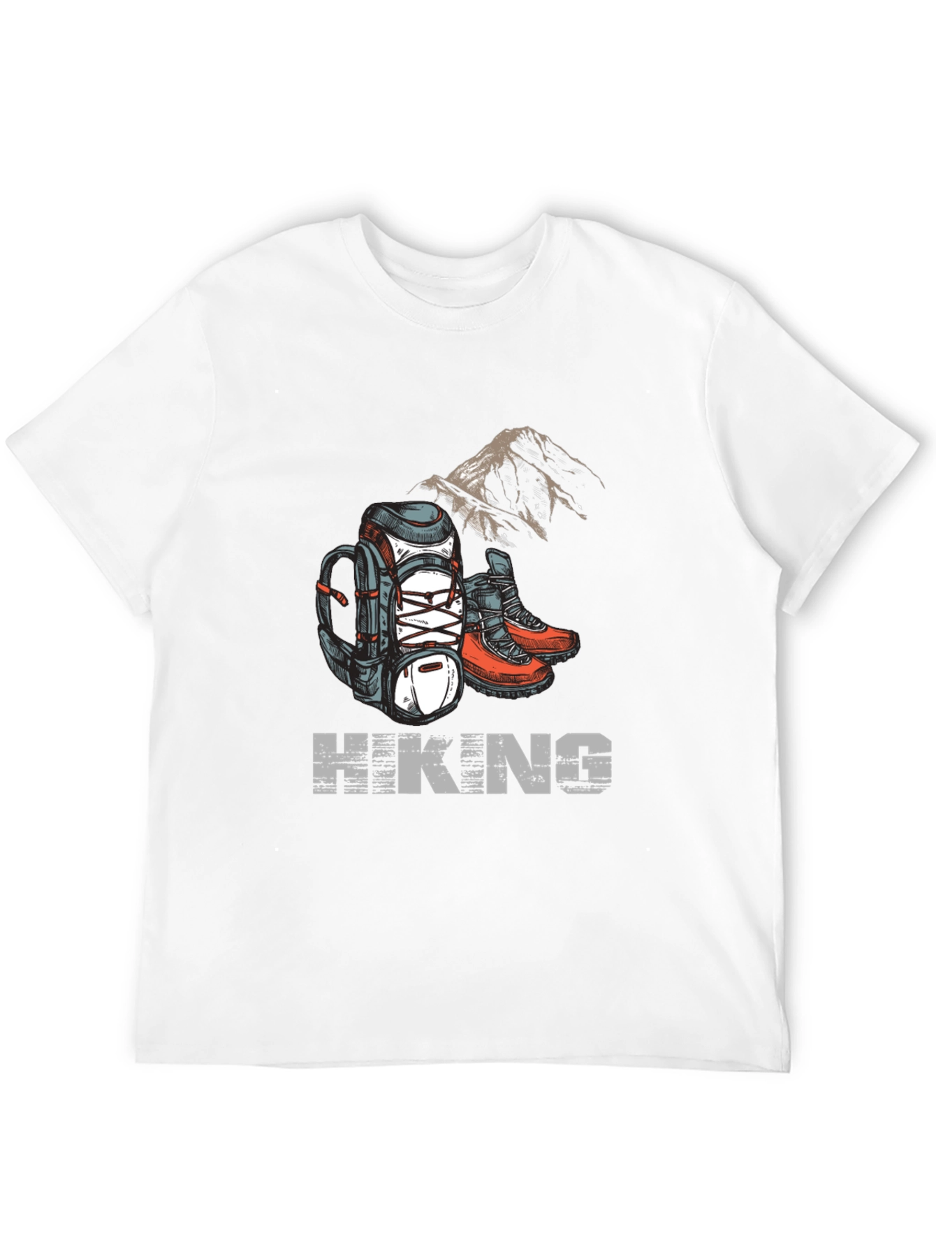 Hiking Adventure Graphic Tee - Black Cotton Shirt