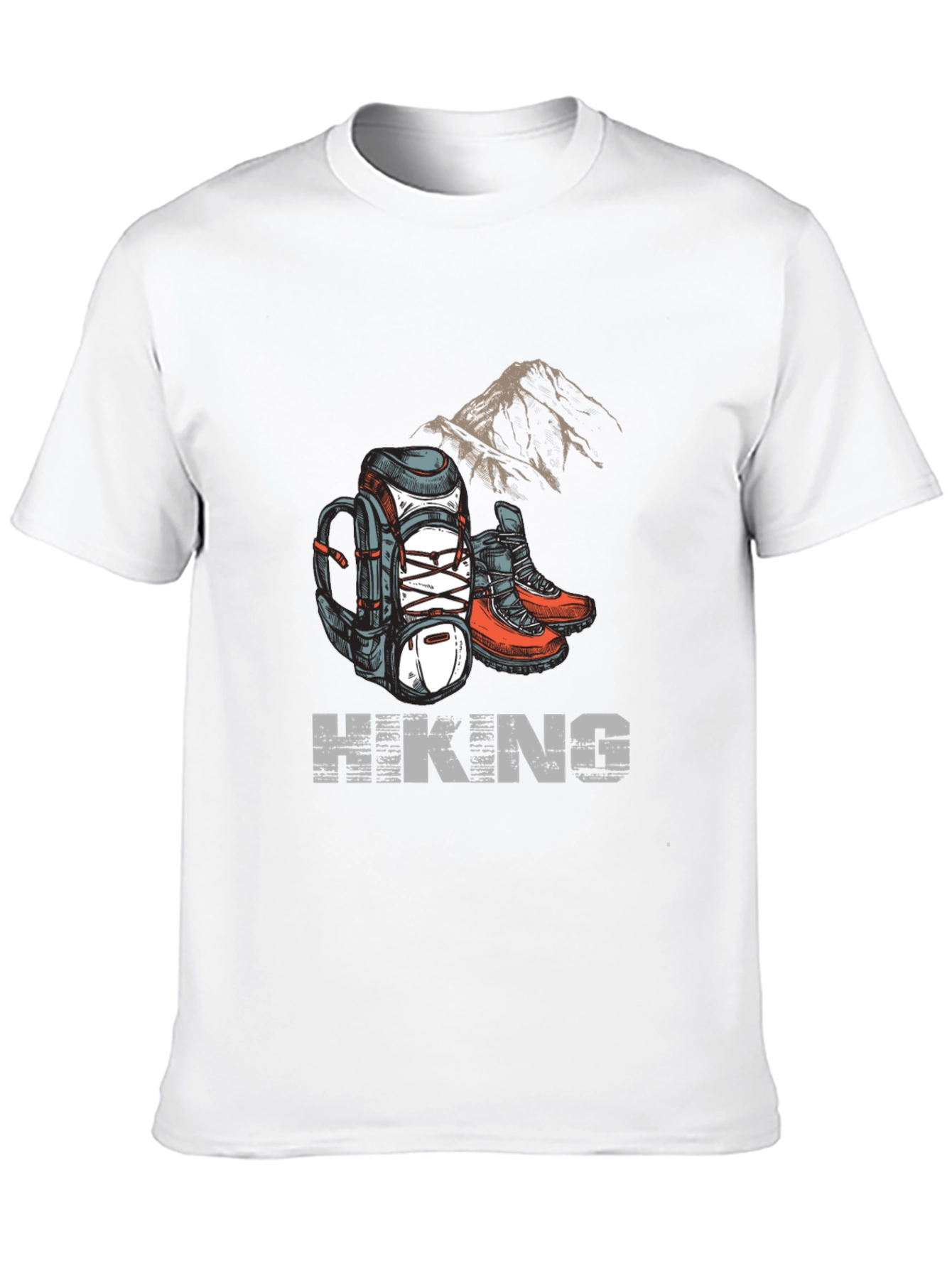 Hiking Adventure Graphic Tee - Black Cotton Shirt