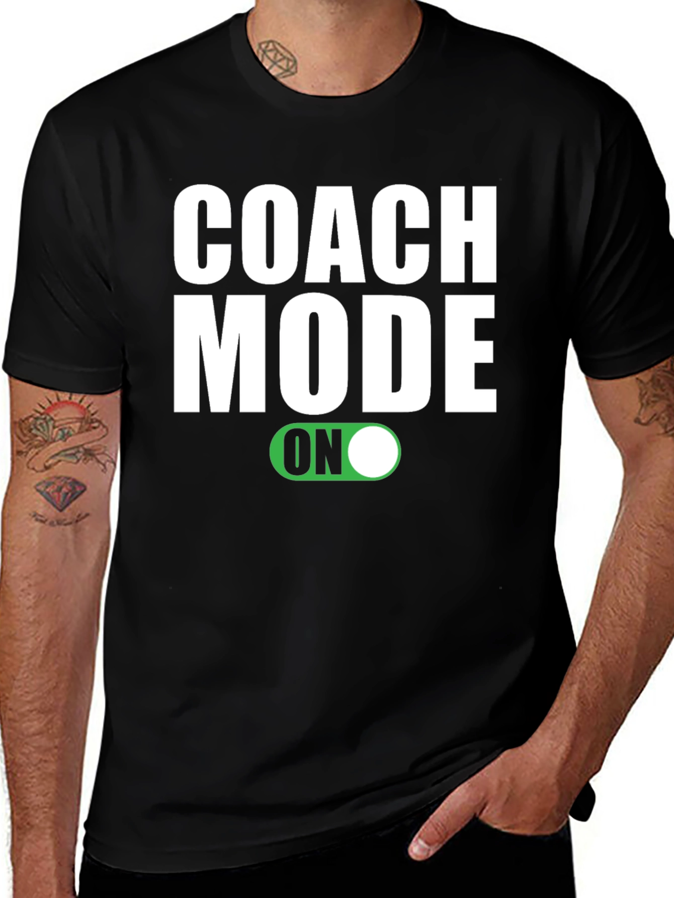 Coach Mode On T-Shirt - Black Graphic Tee