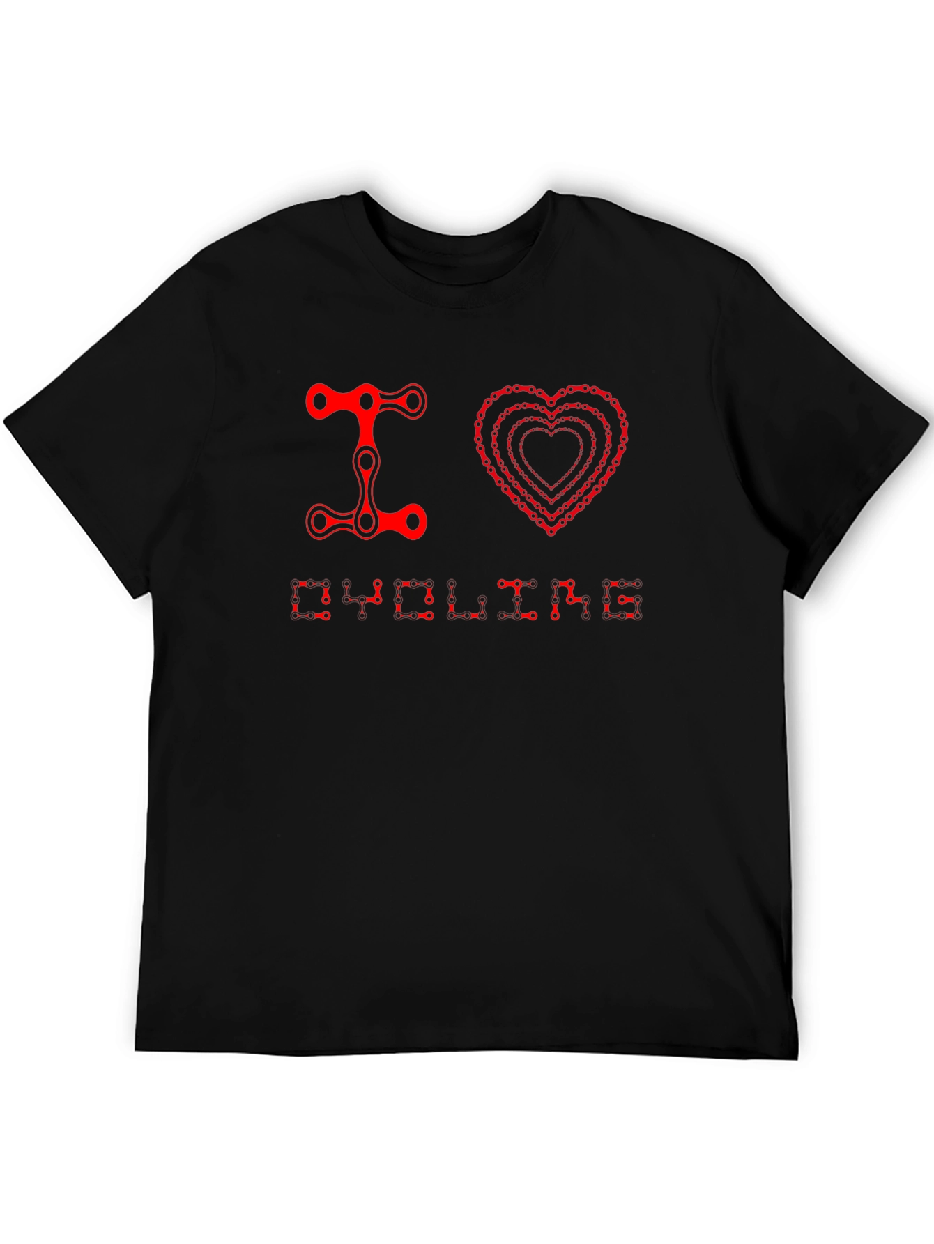 I Heart Cycling T-Shirt - Bike Chain Design Tee