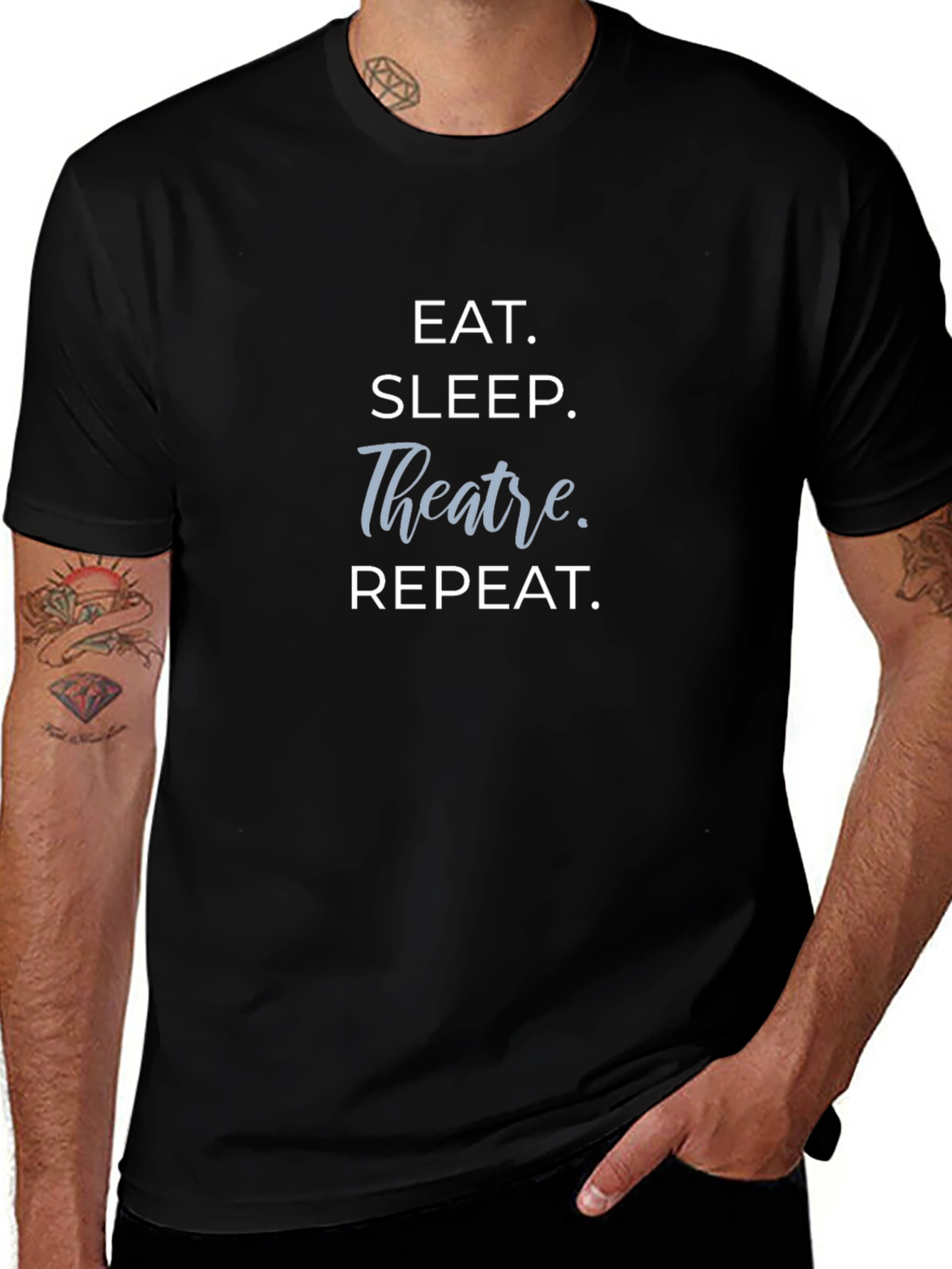 Eat Sleep Theatre Repeat Graphic Tee