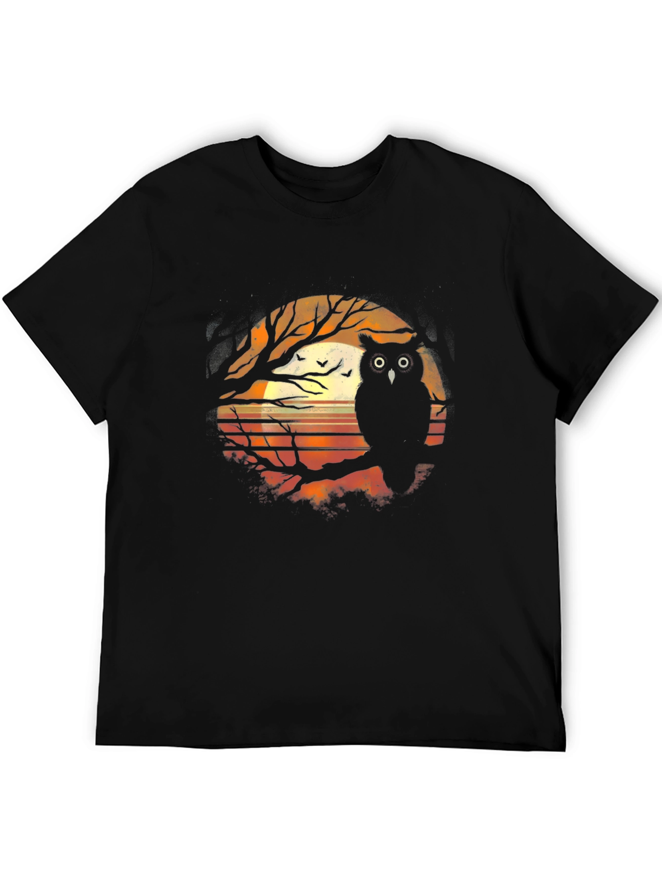 Owl Sunset Graphic Print T-Shirt
