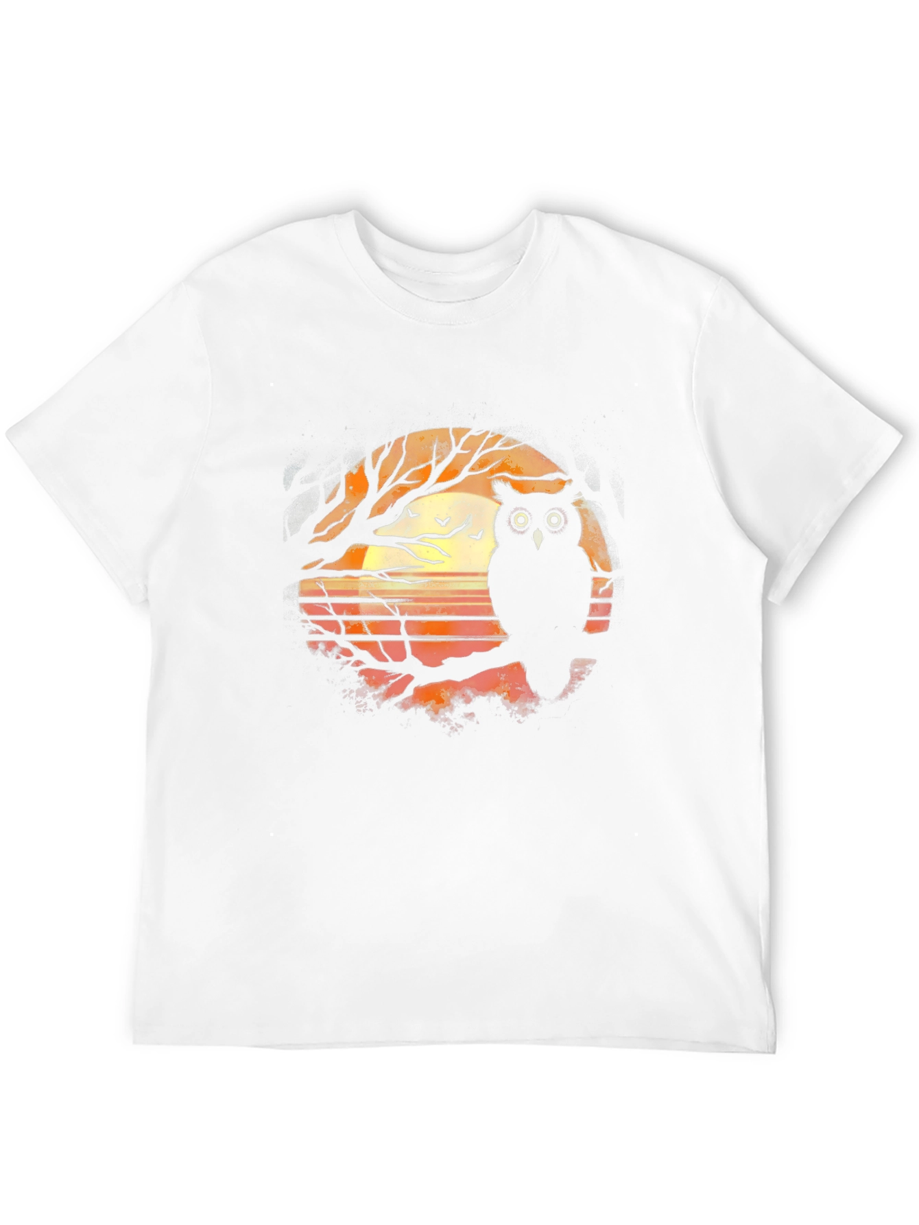 Owl Sunset Graphic Print T-Shirt