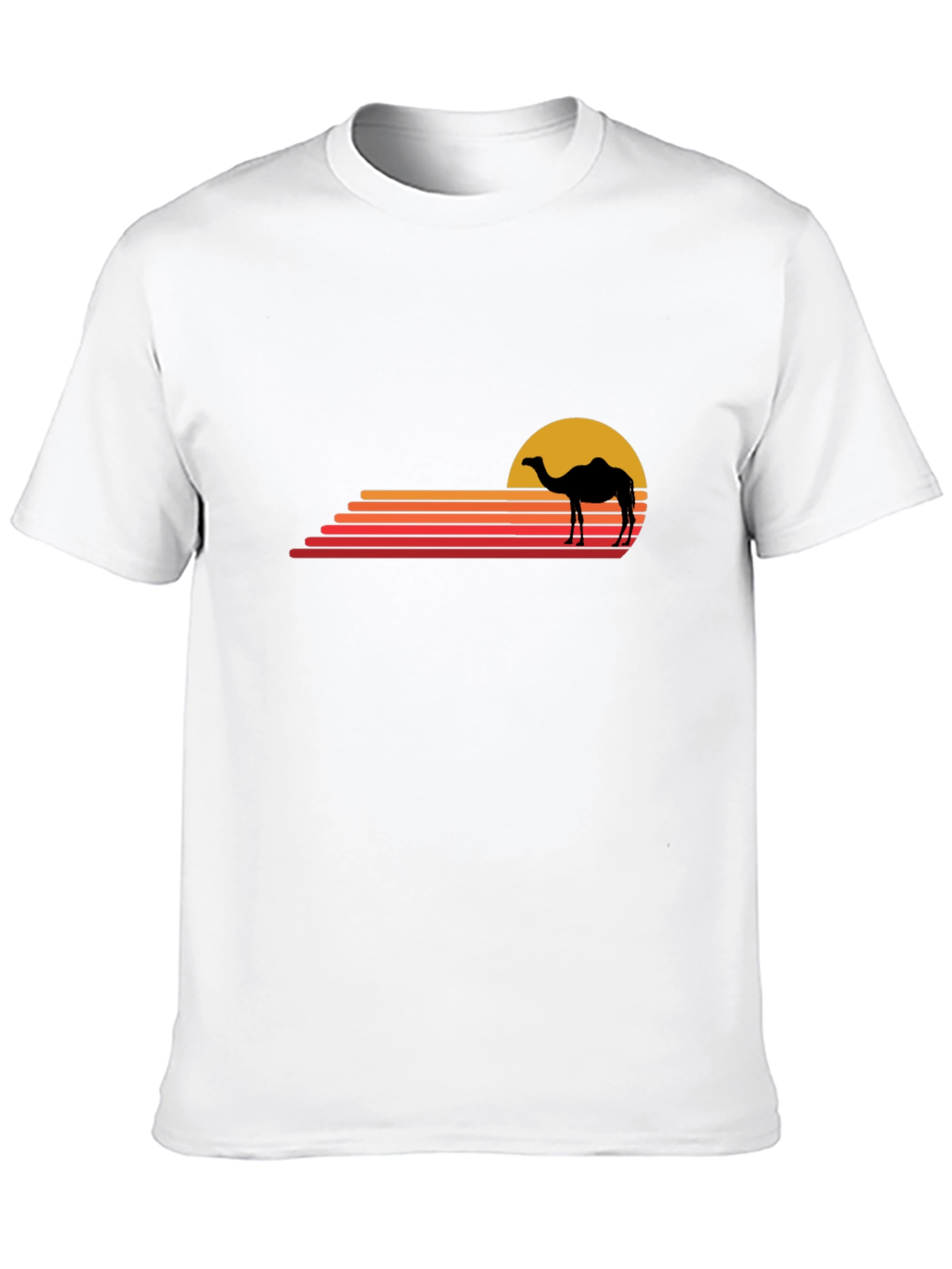 Retro Camel Sunset T-Shirt - Black