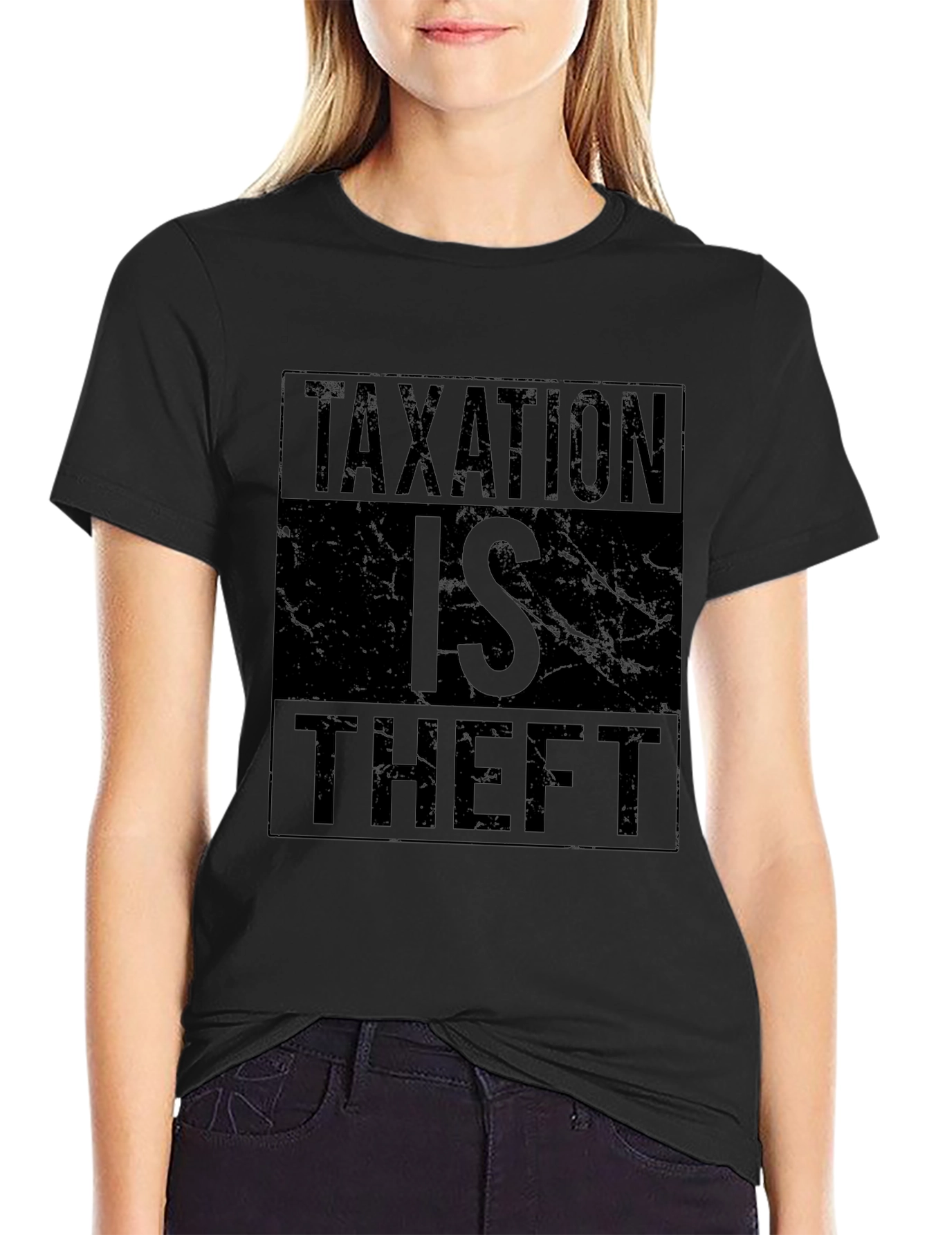 Taxation is Theft Graphic Tee - Black Cotton T-Shirt