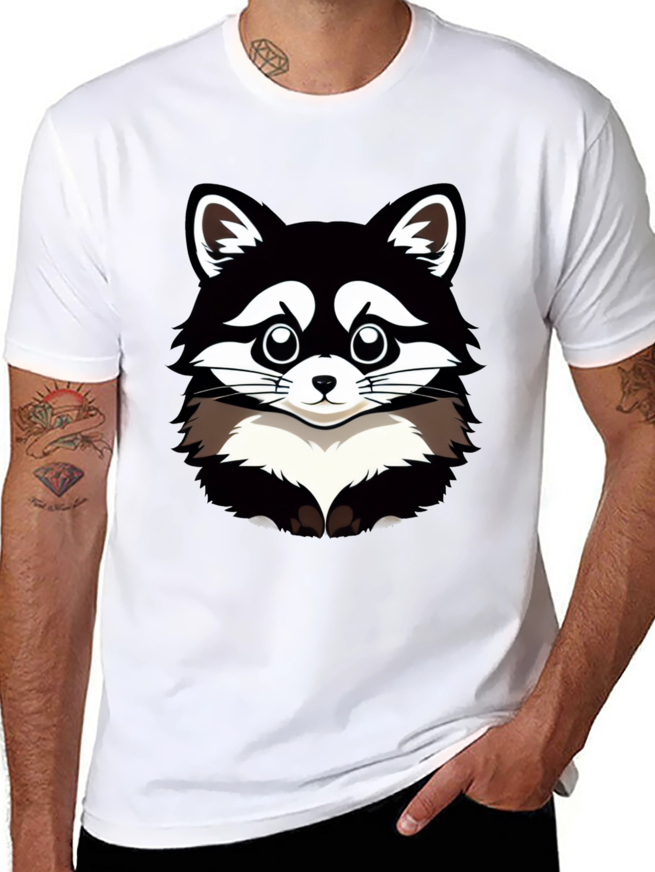 Raccoon Graphic T-Shirt - Mens Black Tee