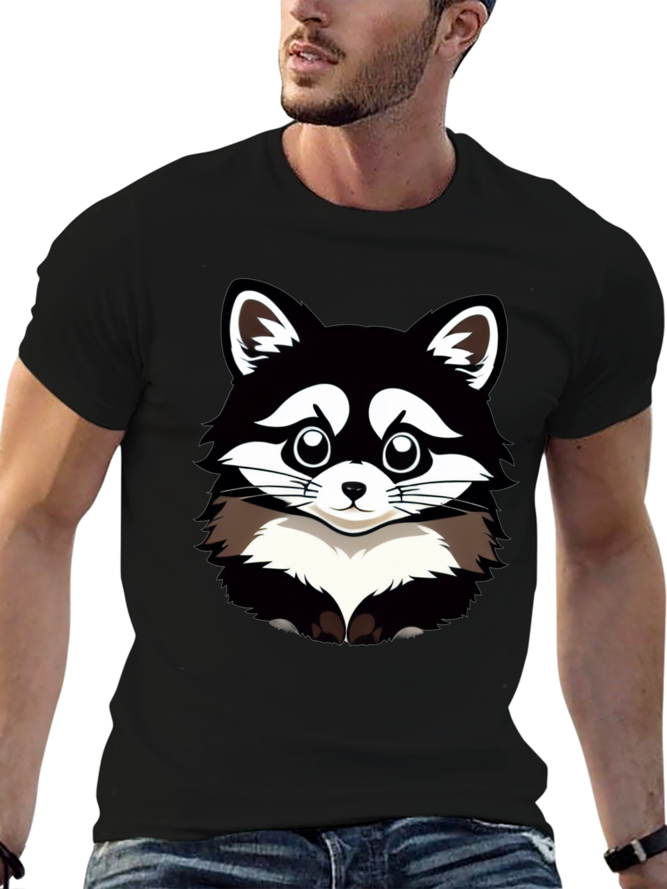 Raccoon Graphic T-Shirt - Mens Black Tee