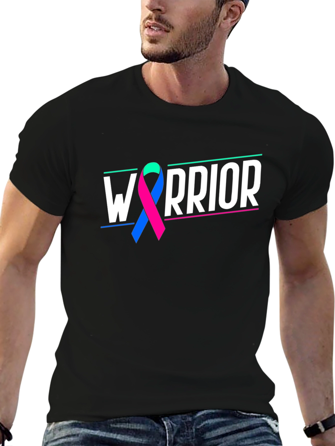 Warrior Ribbon Graphic Tee - Black Unisex