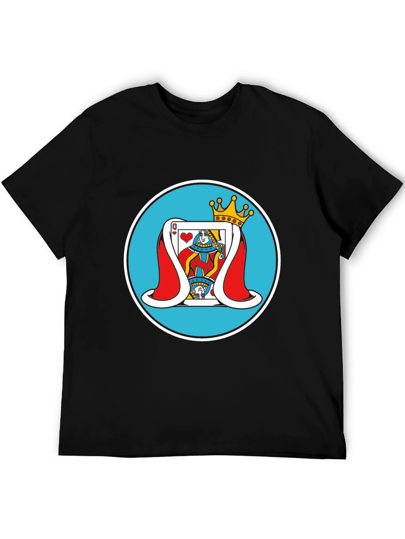 Queen of Hearts Graphic Tee - Black Cotton T-Shirt