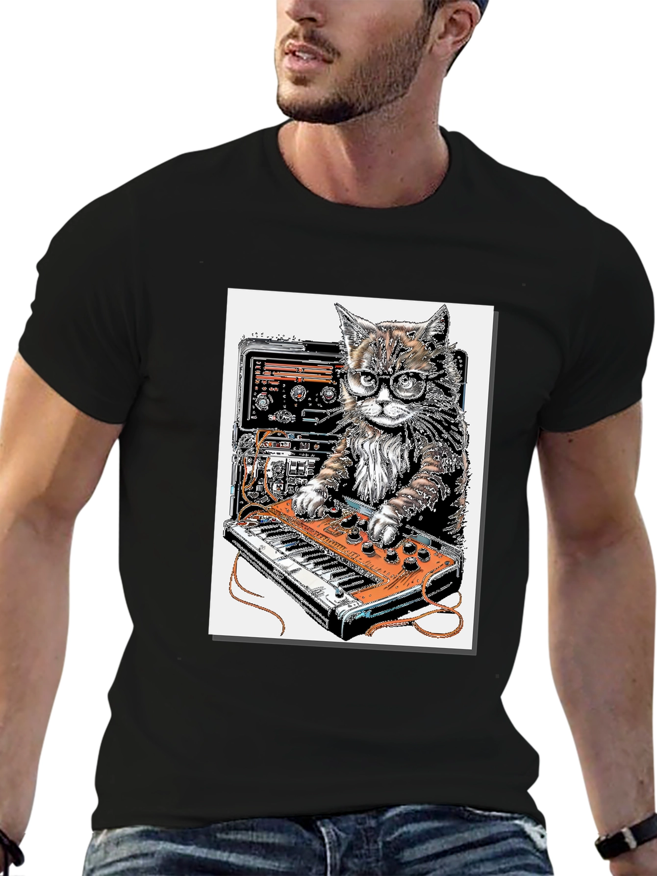 Cool Cat DJ Graphic T-Shirt