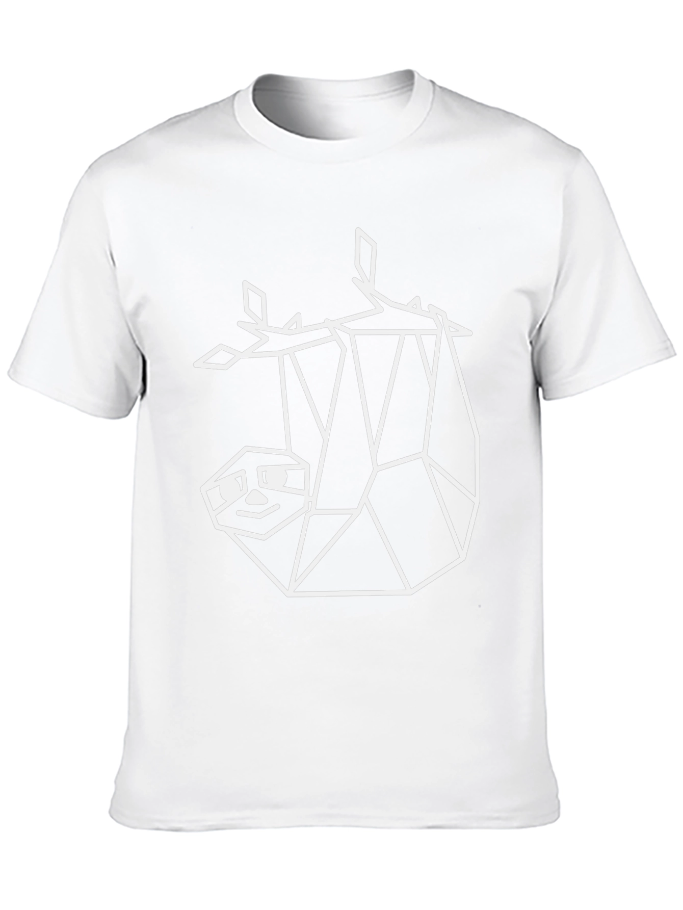 Geometric Sloth Graphic Tee - Black Casual Shirt