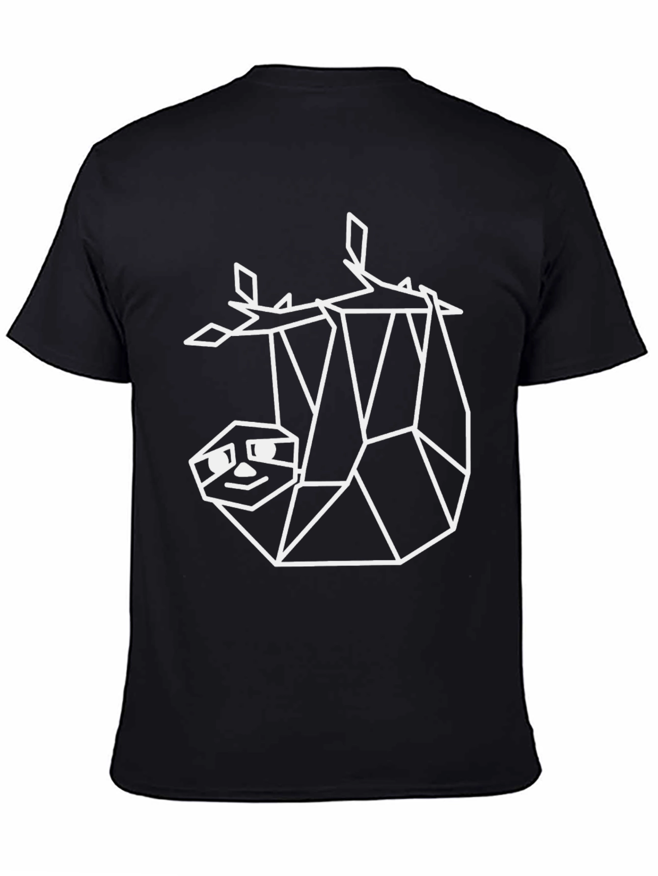 Geometric Sloth Graphic Tee - Black Casual Shirt