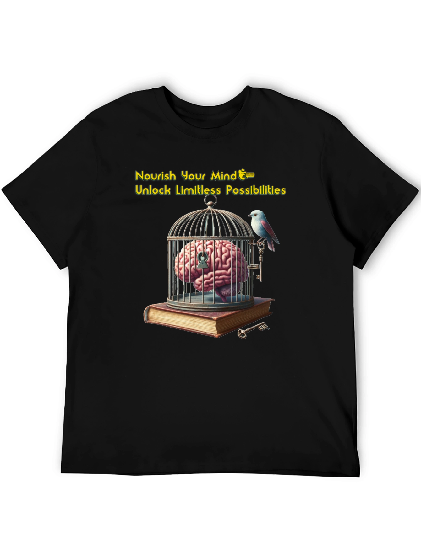Unlock Your Potential: Brain & Birdcage Graphic Tee