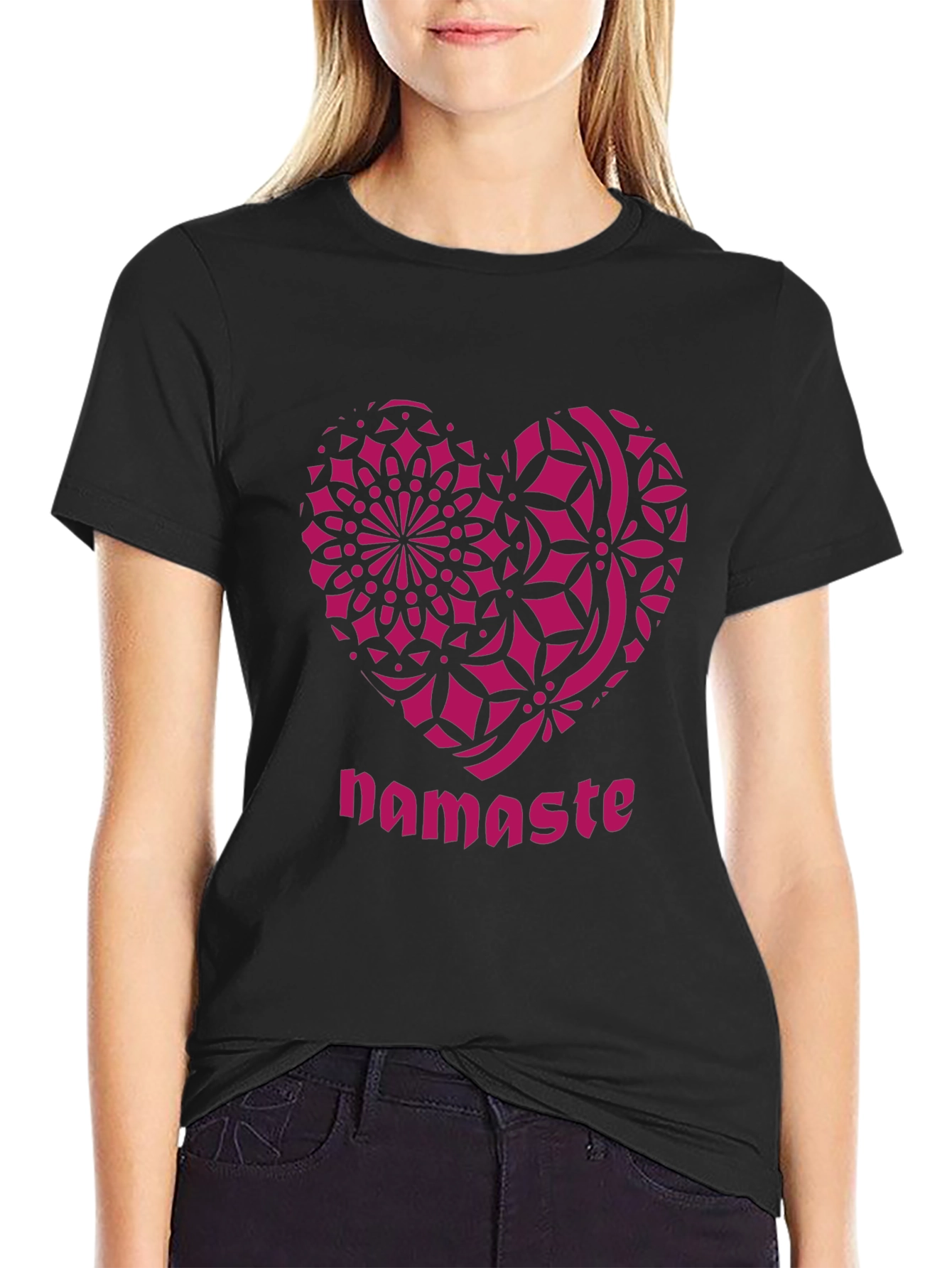 Namaste Heart Mandala Graphic T-Shirt