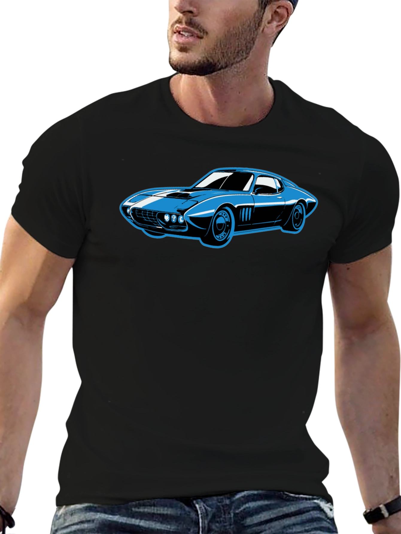Cool Car Graphic Tee - Black T-Shirt