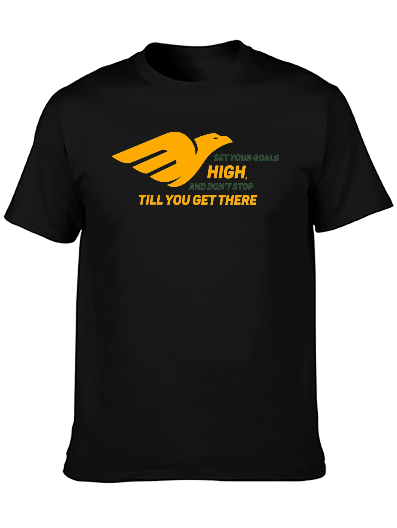 Motivational Black T-Shirt - Reach Your Goals!