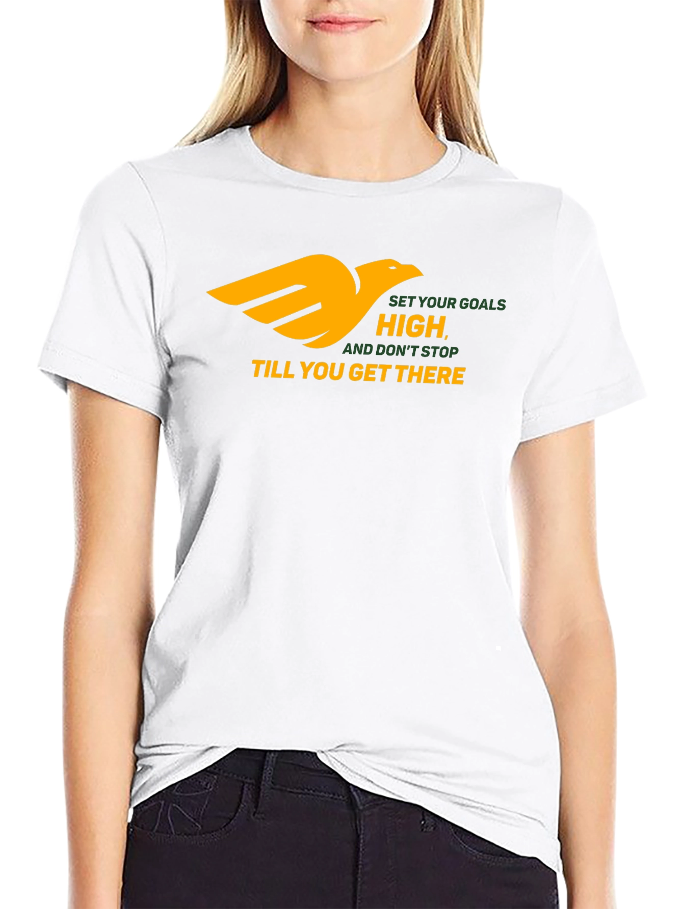 Motivational Black T-Shirt - Reach Your Goals!