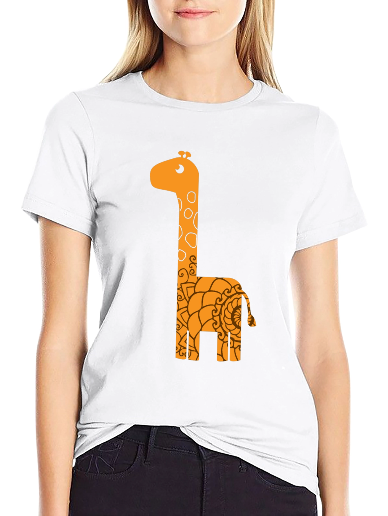 Fun Giraffe Graphic Tee - Unisex Black T-Shirt