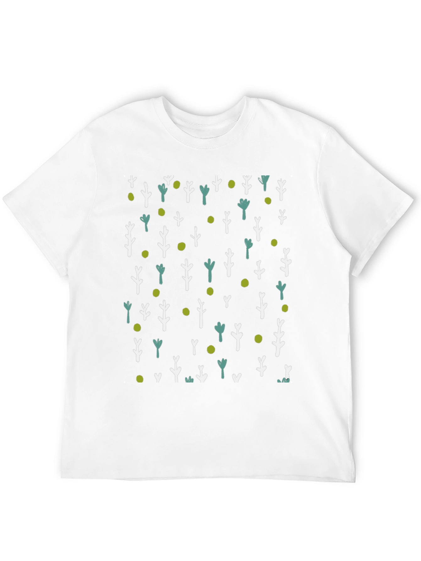 Nature Patterned Black T-Shirt