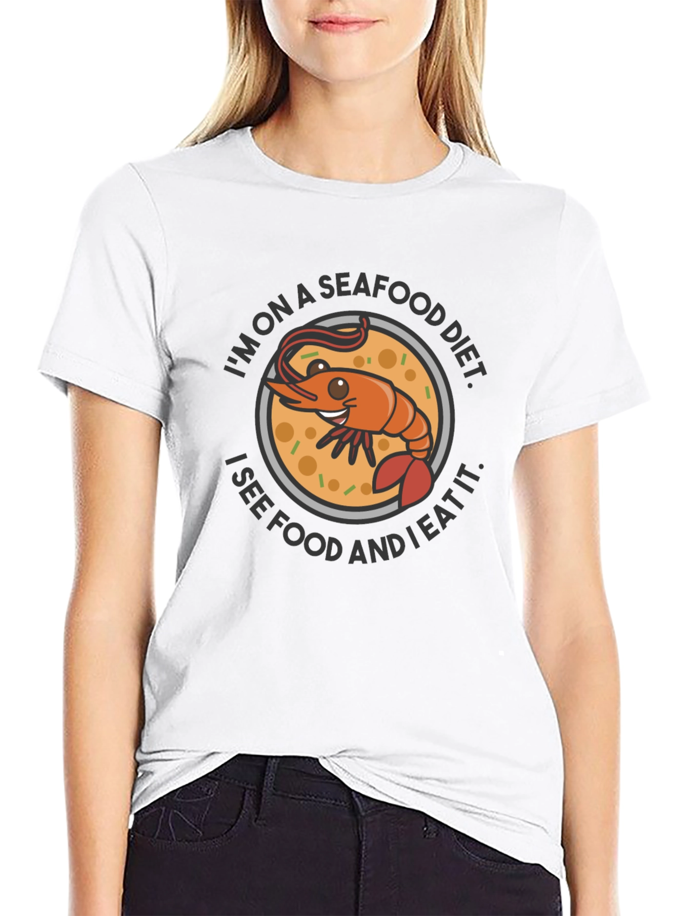 Seafood Diet T-Shirt - Funny Shrimp Graphic Tee