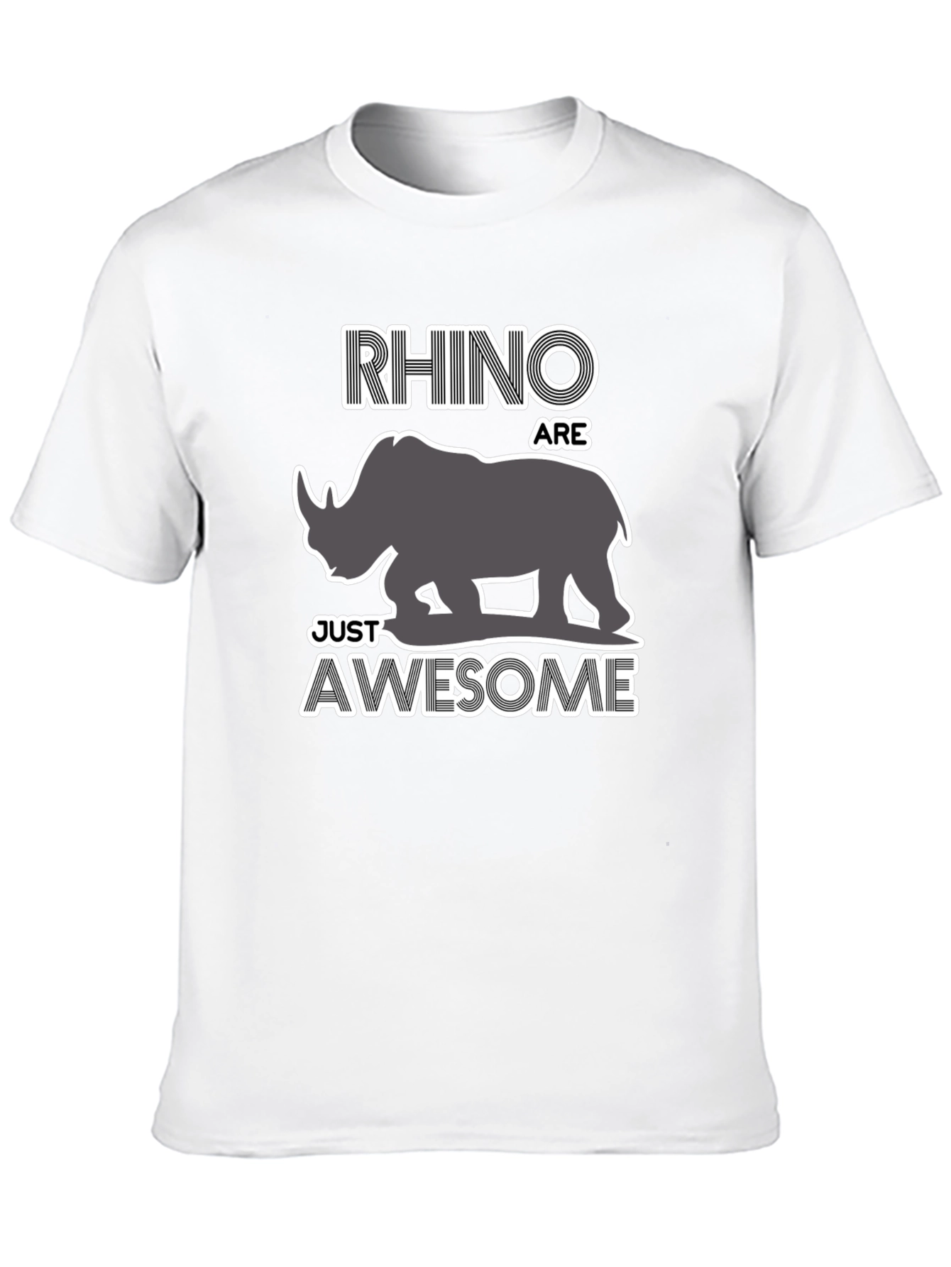 Rhino Awesome Graphic T-Shirt - Black Casual Tee