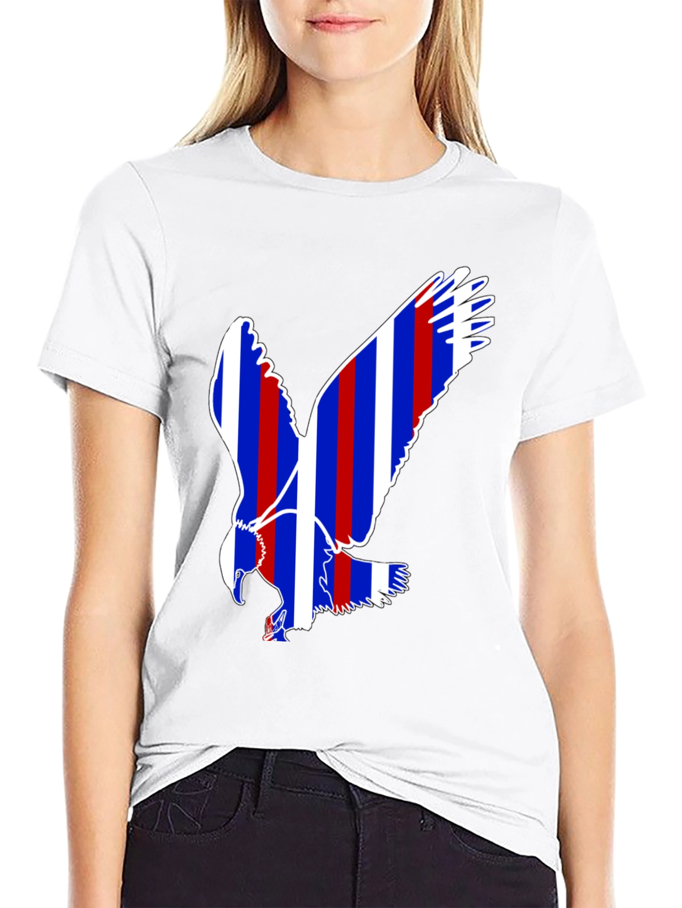 Patriotic Eagle Graphic T-Shirt - Bold Stripes