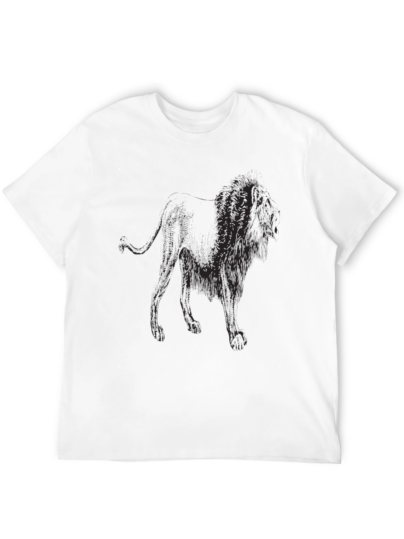 Lion Graphic Print Black T-Shirt